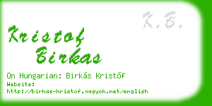 kristof birkas business card