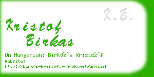 kristof birkas business card